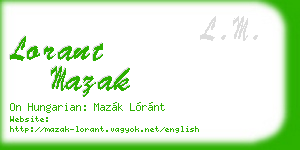 lorant mazak business card